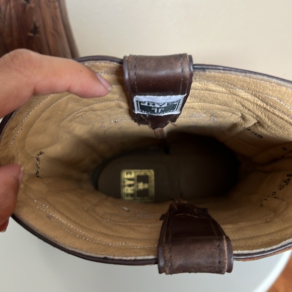 FRYE LEATHER BOOTS WYATT AMERICAN CUT OUT STARS MENS 11 1/2 D - Picture 7 of 9